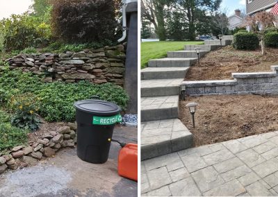 Retaining Wall & Walkway Installation Project in Glastonbury, CT